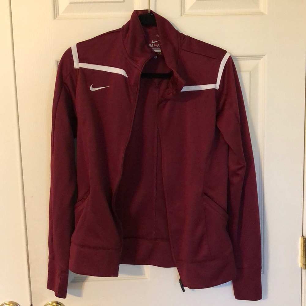 Maroon Nike Dri-fit Jacket